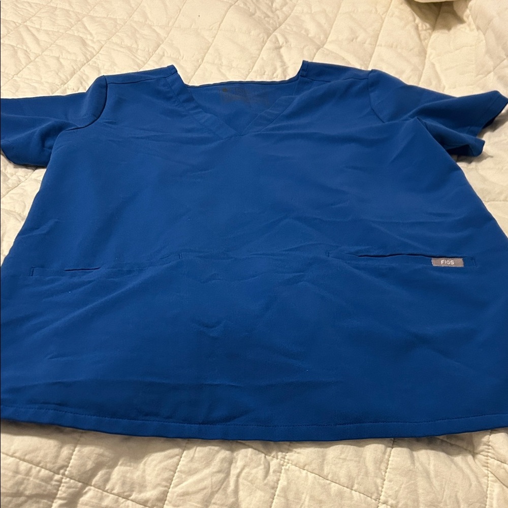 Figs Blue Scrub Top